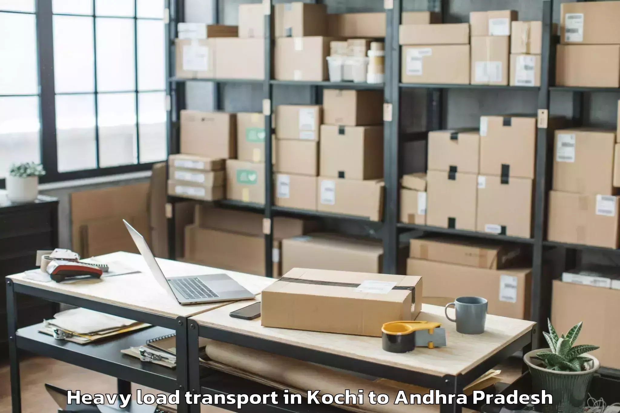 Trusted Kochi to Abhilashi University Guntur Heavy Load Transport